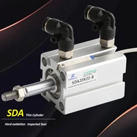 sda bore 20 mm airtac type double acting air pneumatic compact cylinder sda20 stroke 5 100mm