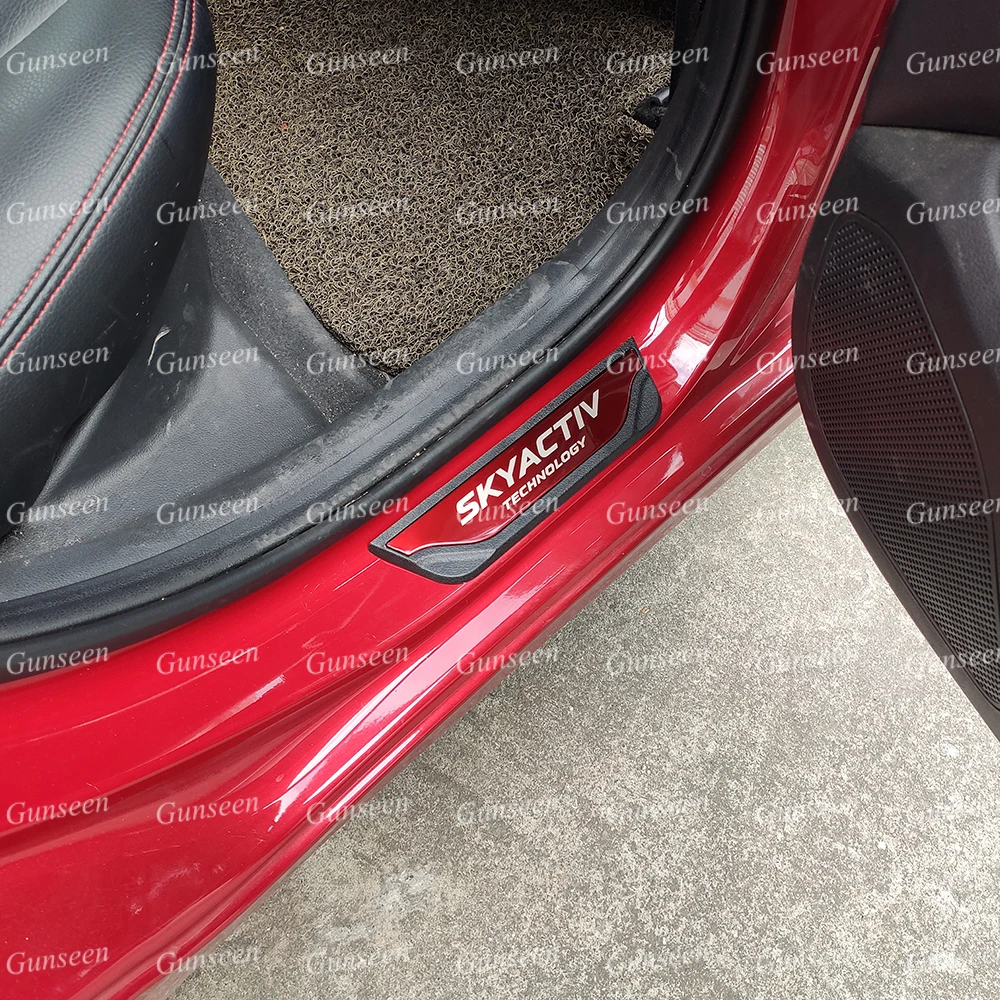 For Mazda Door Sill Protector Accessories 2 3 6 CX30 CX5 CX9 CX8 Car Threshold Scuff Plate Steel Pedal Trim Sticker Styling | Автомобили и
