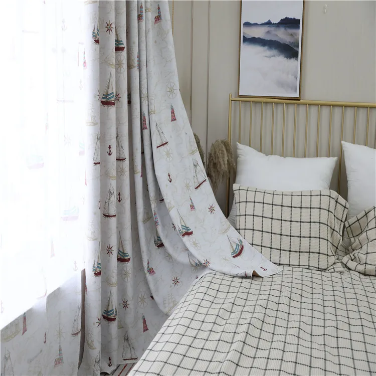 Конопляная печать AB версия парусных занавески для детской комнаты гостиной