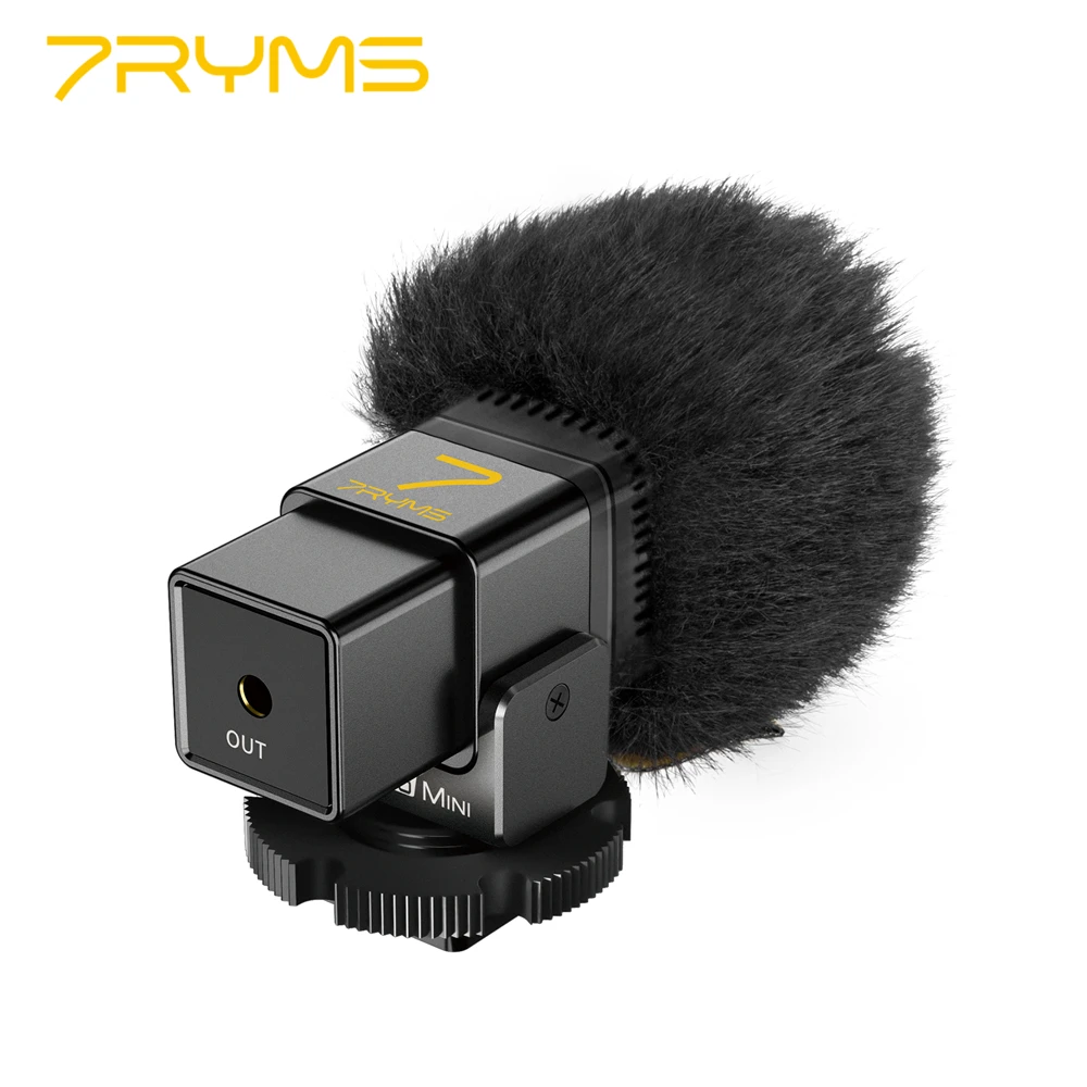 

7RYMS MinBo Mini Microphone Full Metal Made Built-in Elastic Suspension Plug and Play Cardioid Condenser Mic for Camera phone