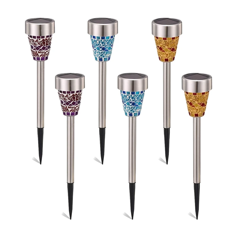 6 шт. в упаковке солнечные садовые светильники наружное декоративное мозаичное