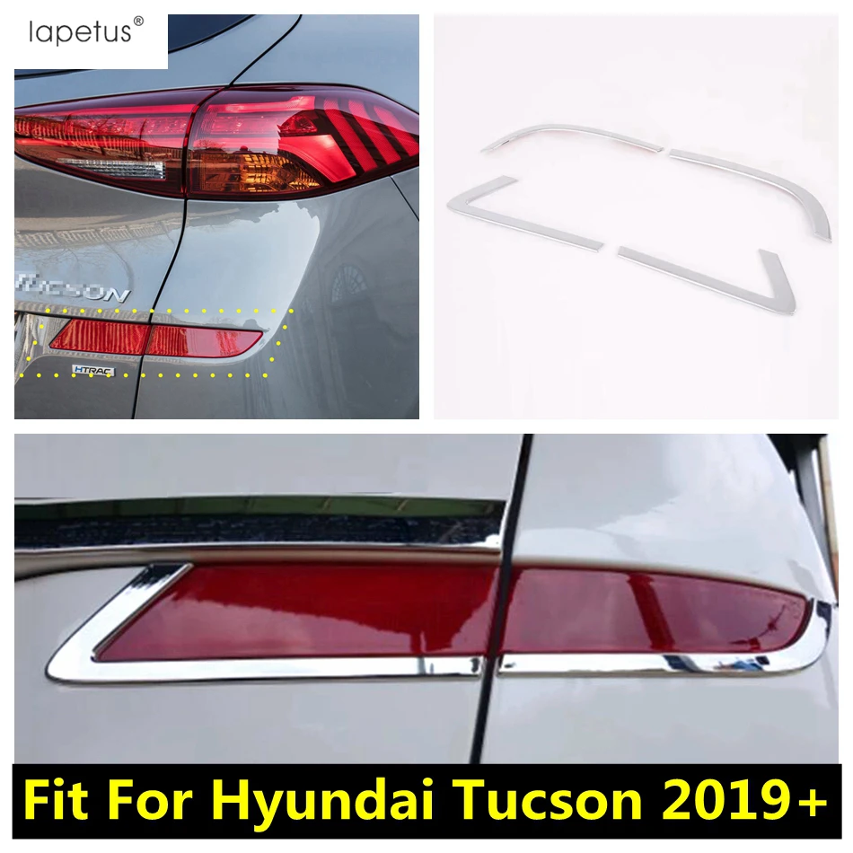 

Rear Bumper Fog Lights Lamps Frame Cover Trim Fit For Hyundai Tucson 2019 2020 ABS Chrome Exterior Refit Kit Accessories
