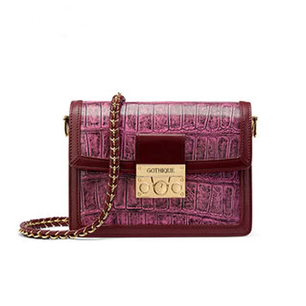 

gete crocodile skin new tide single shoulder bag Female bag Small square bag women flap America alligator belly skin