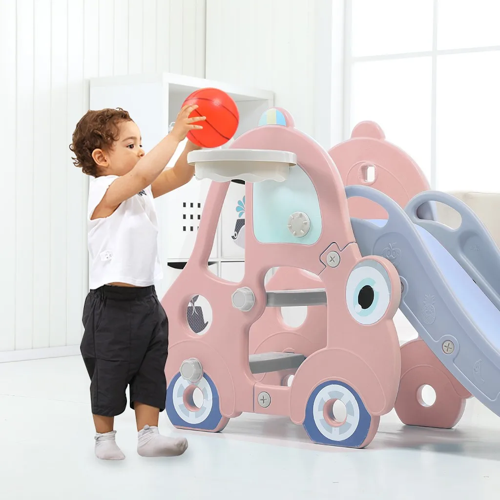 Детская горка баскетбольных стоек для скалолазания лестницы 2 в 1 унисекс слайд