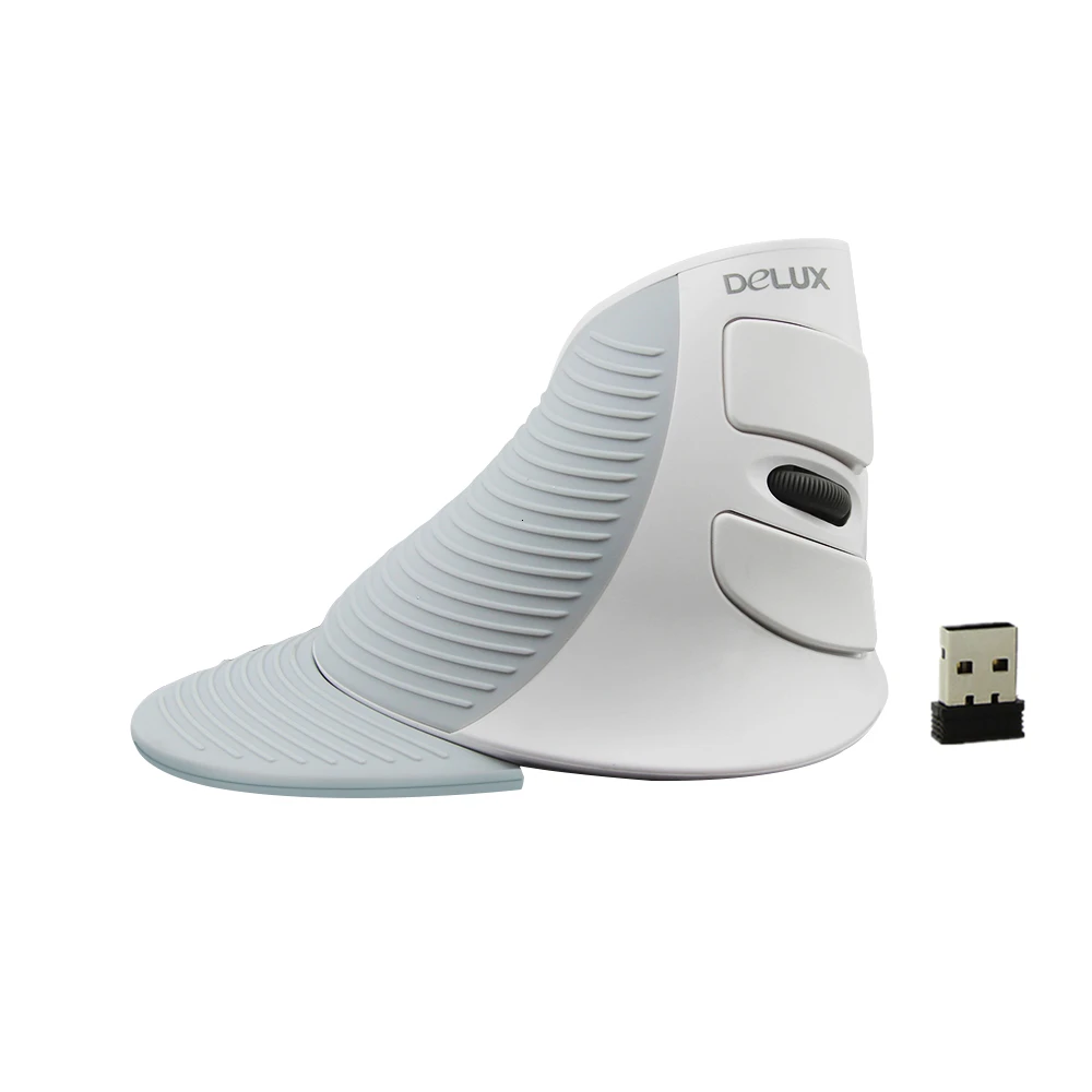 White Wireless Mouse Delux M618 беспроводная Вертикальная мышь эргономичная оптическая Mause портативная компьютерная мышь для Xiaomi ноутбук ПК ноутбук Macbook Air Pro - Цвет: White Wireless Mouse