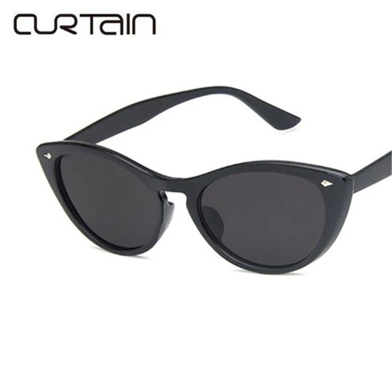 Занавес Винтажные Солнцезащитные очки женские мужские модные кошачий глаз
