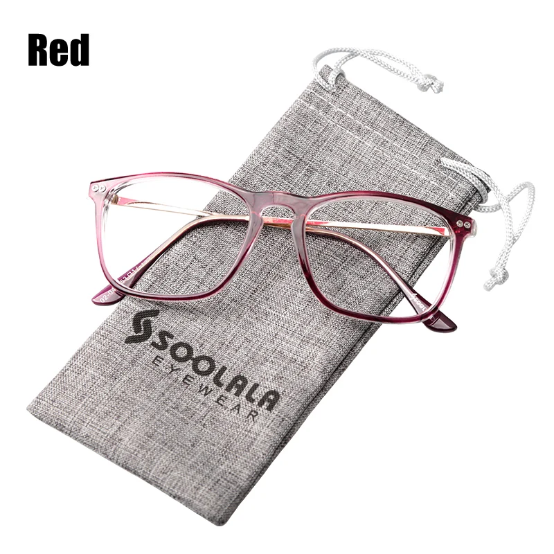 Red SOOLALA, большие размеры, женские, мужские, полная оправа, стекло для чтения, большие, прозрачные линзы, оправа для глаз, стекло для чтения+ 0,5, 1,5, 2,5, 4,0 - Цвет оправы: Red