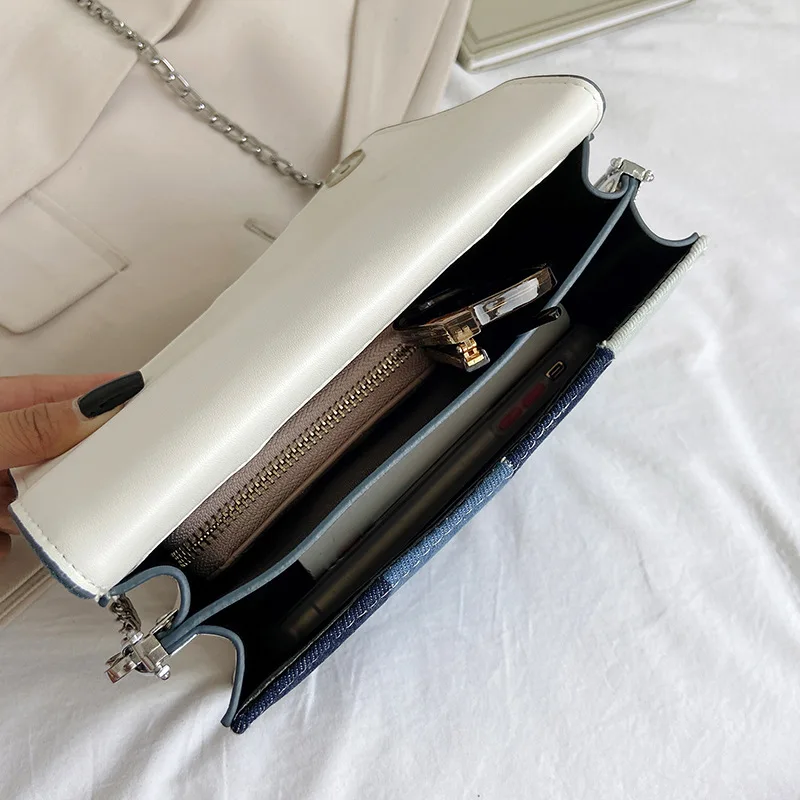 

Free shipping trendy handbags 2020 new casual diagonal small square bag handbags fashion style hit color shoulder bag handbags