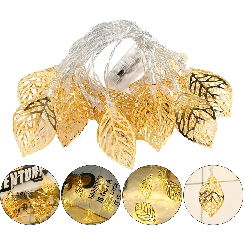 

Leaves String Lights Fairy Garland Hanging Led Lights Battery Power for Wedding Christmas Birthday Holiday Room Courtyard Decor