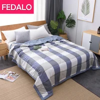washed cotton summer cool quilt air conditioning quilt simple checkered summer quilt thin quilt for student dormitory