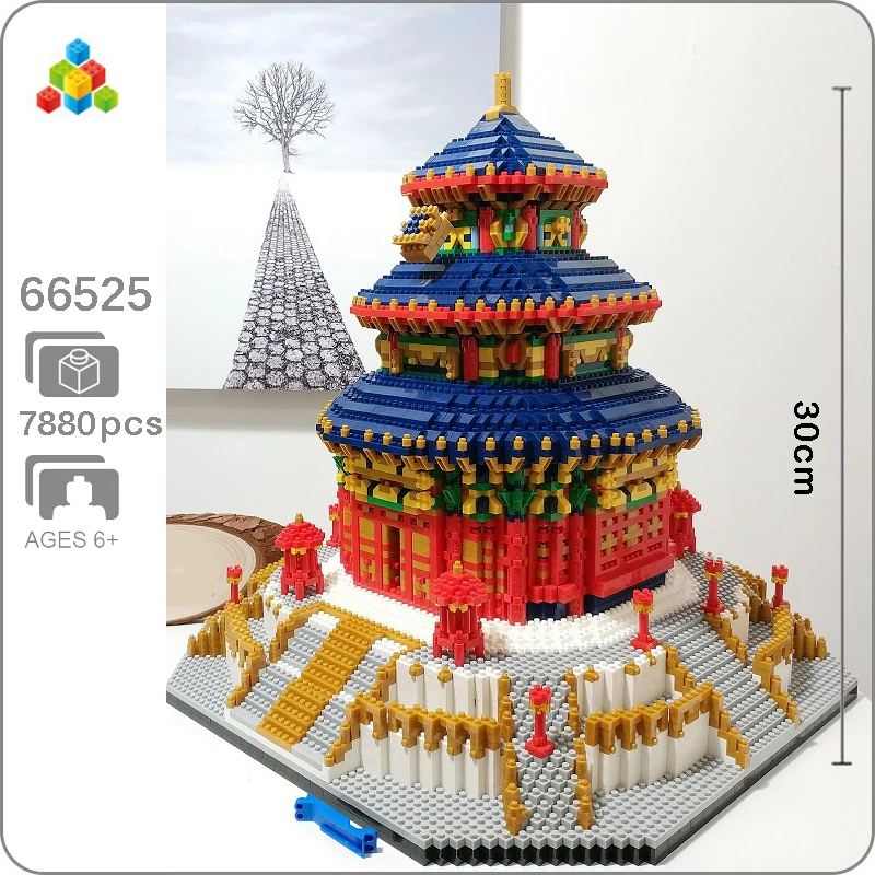 YZ, всемирно известная архитектура, Китай, Храм Неба, 3D, мини, сделай сам, Алмазное здание, маленькие блоки, кирпичи, игрушка для детей, без коробки
