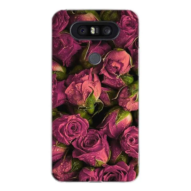 Цветок чехол с крышкой и узором мягкий резиновый для LG G8S Q8 Q7 Q6 G6 G7 G5 G4 V40 V30 V20 V10 K8 K10