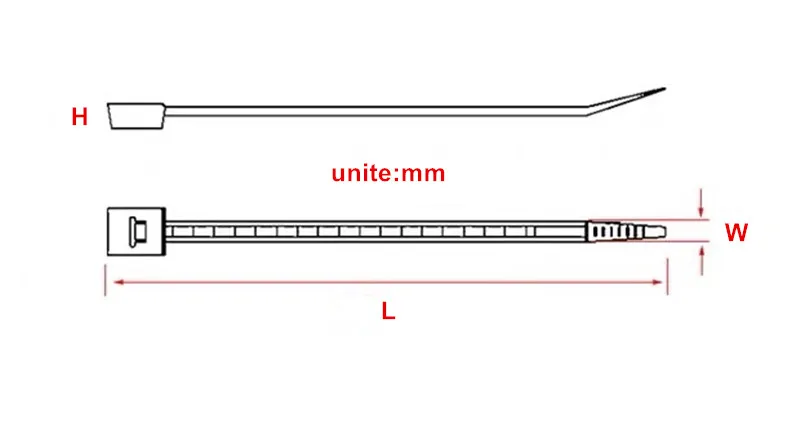 Самоблокирующийся пластиковый нейлоновый галстук 100 шт. черный кабельный