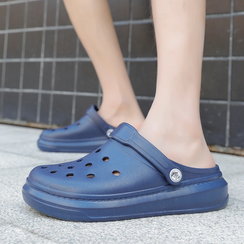 Летние сандалии для пар на толстой подошве слипоны дышащие шлепанцы плоской