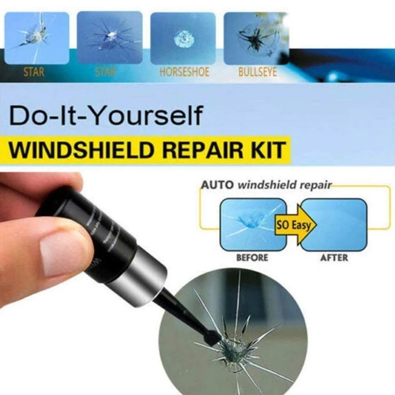 

Car Windshield Repair Kit Auto Glass Crack Repair Tools with Repair Agent for Car Windshield Crack Crevice Crater Scratch Fixing