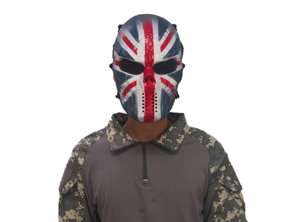 Полнолицевая маска с черепом Chief M08 Пейнтбольная мягкая пластиковая тактическая