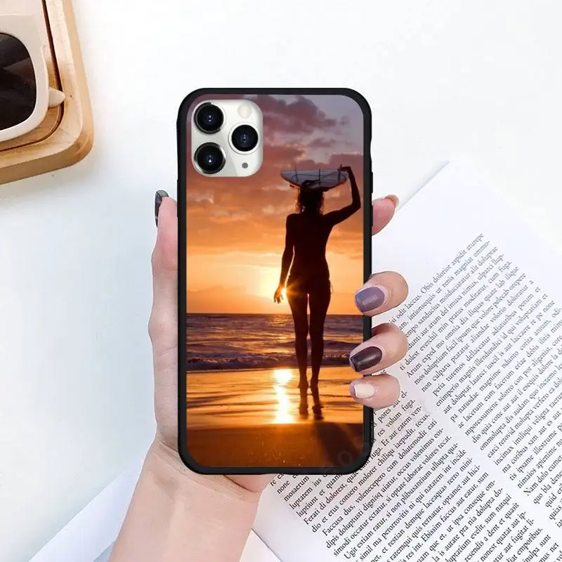 

Summer beach surfboard surfing Phone Cases for iPhone 11 12 pro XS MAX 8 7 6 6S Plus X 5S SE 2020 XR funda coque