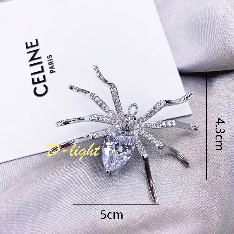 Персонализированная роскошная булавка с бриллиантами и кристаллами циркона в виде паука для мужчин и женщин на каждый день в подарок на блестящий банкет или вечеринку.