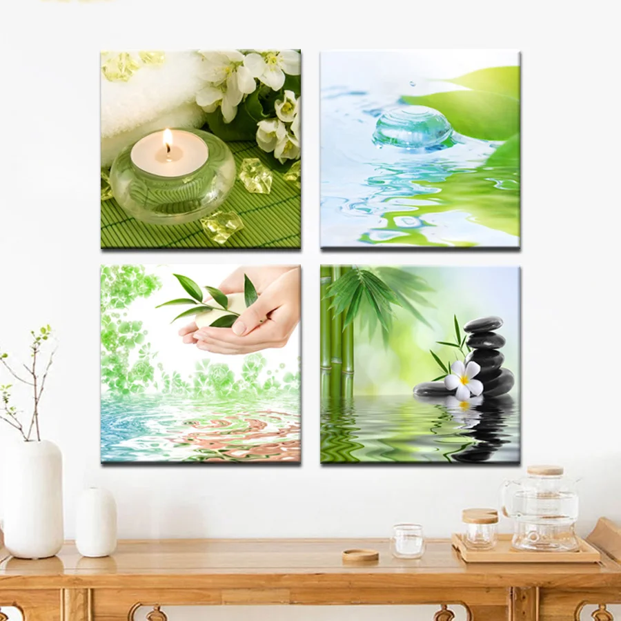 

Green Spa Body Massage Zen Stone Beauty Posters Gift Canvas Wall Art Pictures Home Decor Paintings For Living Room Decorations