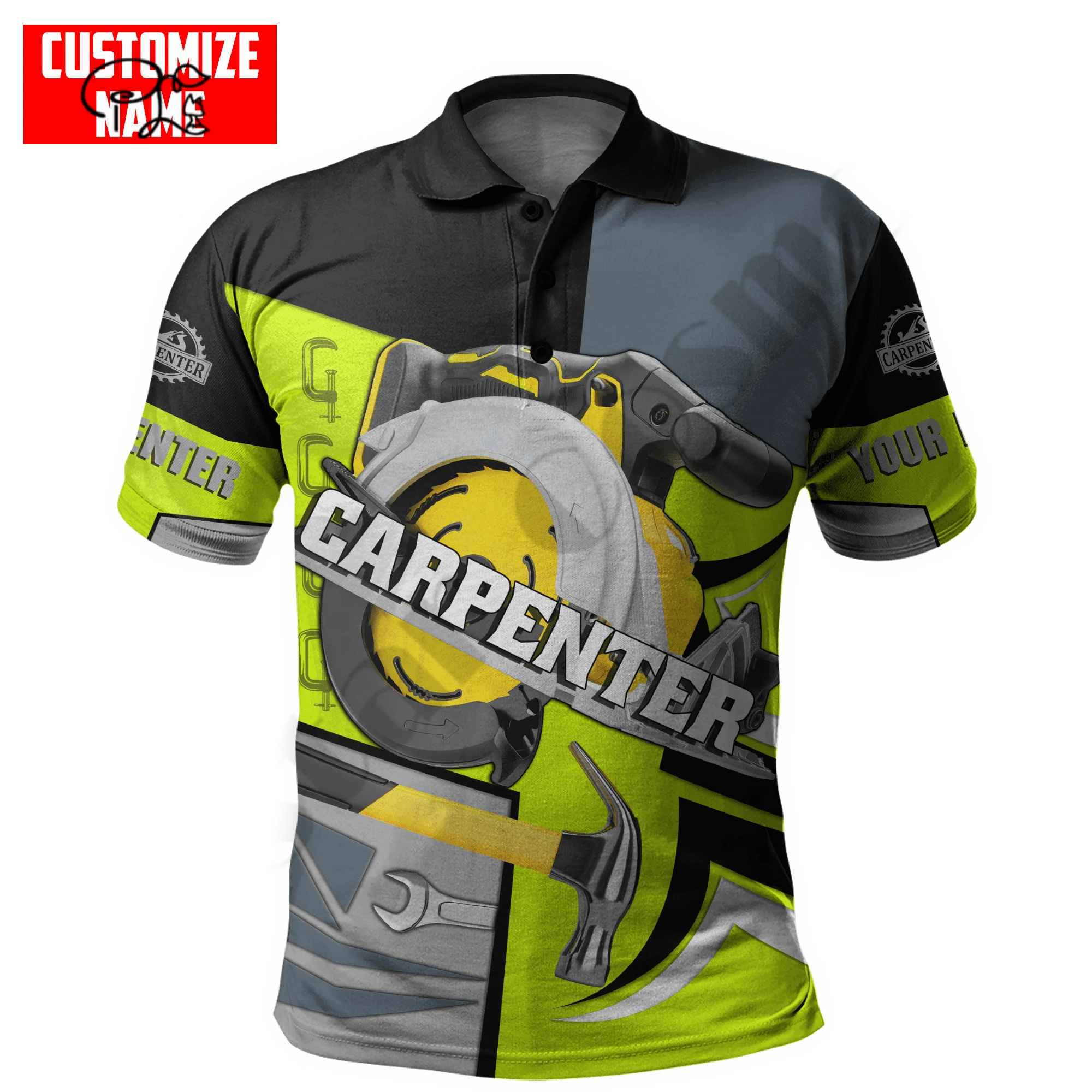 

PLstarCosmos 3DPrint Carpenter Lineman Landscaper Arborist Polo Shirt Custom Name Team Harajuku Sleeveless Tees Fitness Unisex 1
