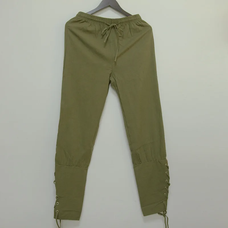 Мужская средневековый Viking пиратский костюм брюки на шнуровке для реалистичных