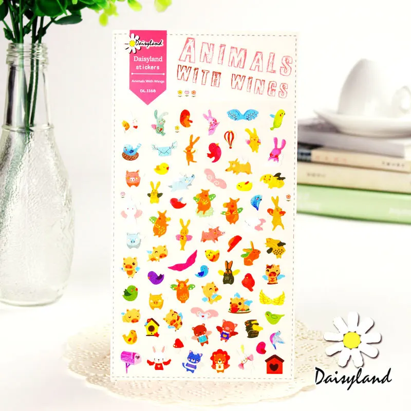 Daisyland Animals with Wings Paper Sticker Decoration DIY Ablum Diary Scrapbooking Label Cute Stationery | Канцтовары для офиса и