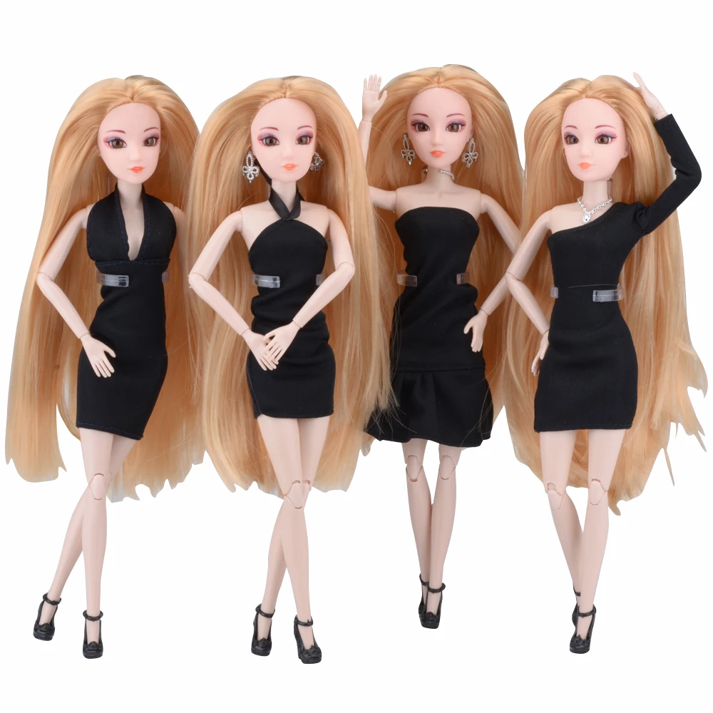 1 шт. кукла ручной работы одежда для 1/6 кукол модный дизайн черное платье детский