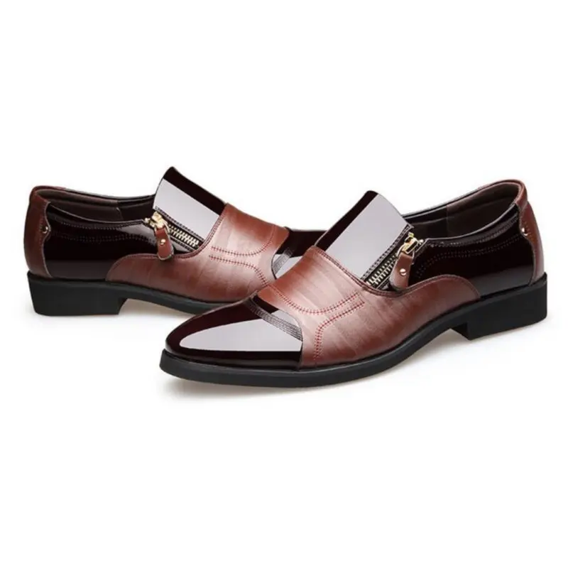Новинка 2019 модная мужская классическая кожаная обувь QWEDF металлическая молния