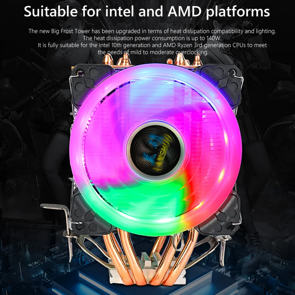 

Fans Cooling Copper Aluminum CPU Cooler 3/4 Pin Quiet Fan Cooling Heatsink Radiator for Intel LGA AMD Computer Components