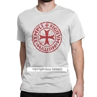 knights templar tshirts men cotton vintage tee shirt o neck seal symbol code medieval tee clothes plus size