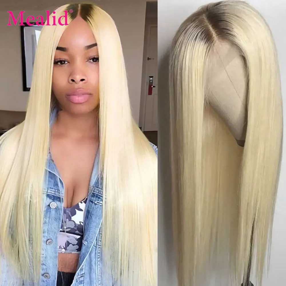 

1B/613 Ombre Wig 613 Blonde Straight Wig Malaysian Transparent Lace Human Hair Wigs For Black Women Pre Plucked Lace Wig Remy