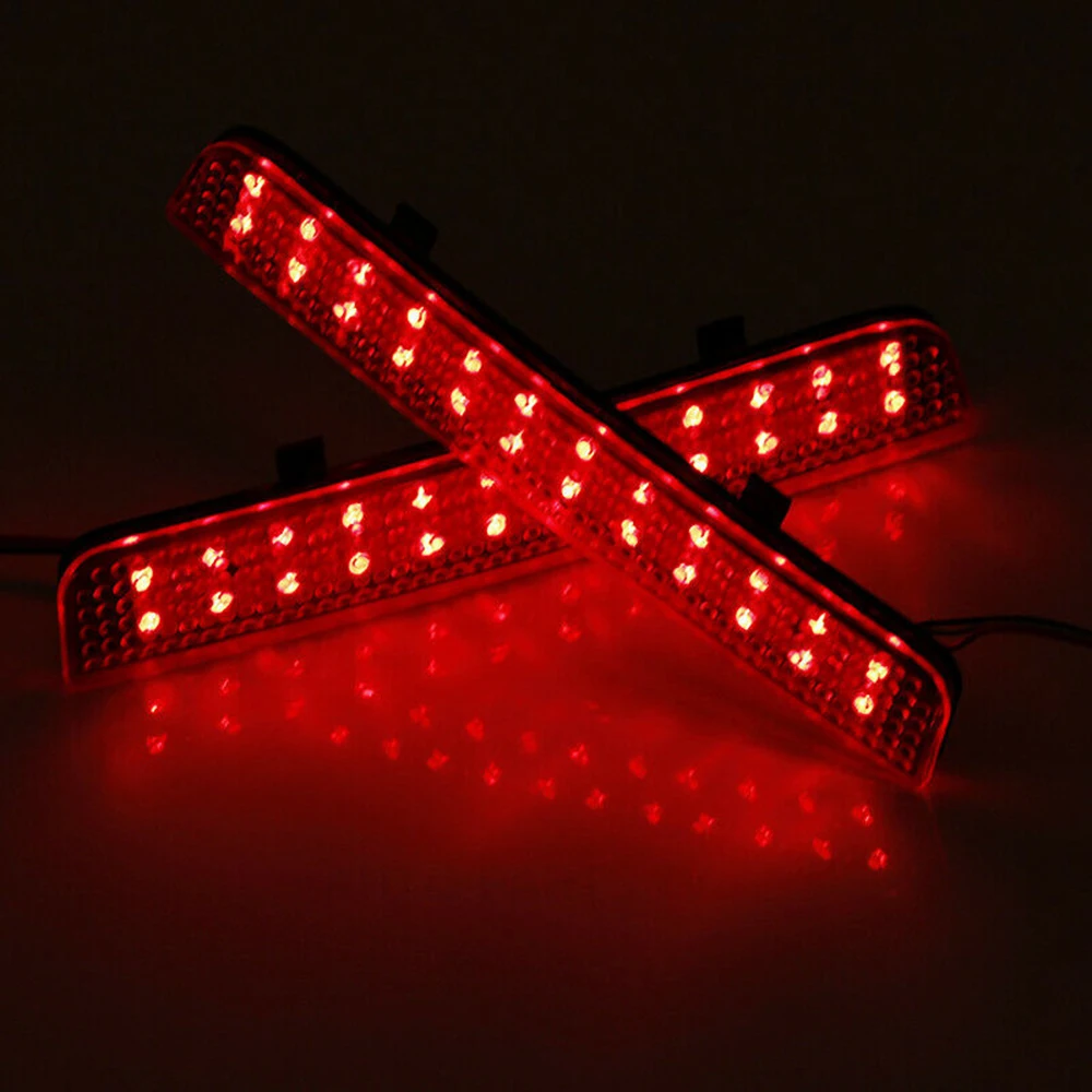 

2pcs Bumper Reflector Lights Rear 500LM Red Replacement Shockproof Waterproof Durable