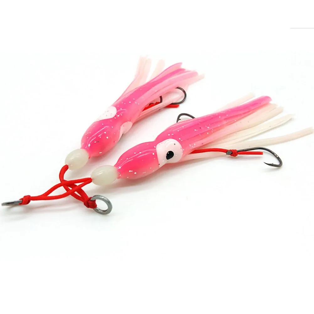 

6/10/12cm Fishing Muppets Squid Pink White Luminous Plastic Sea Fishing Tackle Lure Bait Fishing Tackle Lure Accessories
