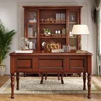 classical light luxury american mahogany solid wood desk and chair computer desk writing study table office furniture residentia