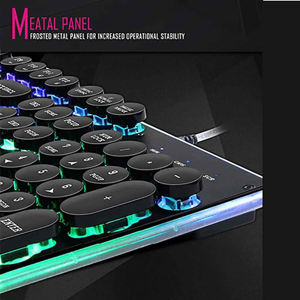 

iMICE Led Gaming Mechanical Feeling Metal game Keyboard 104 Keys USB Wired keyboard With RGB Backlight Gamer English AK-700