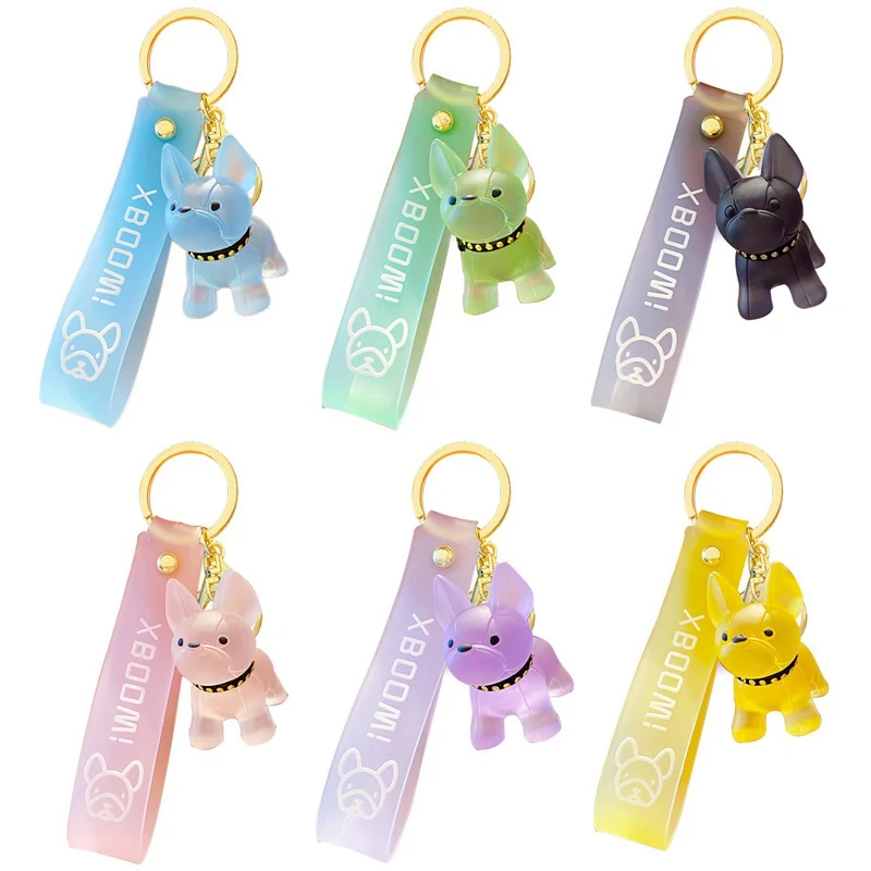

Classic French Punk Bulldog Keychain Men Car Key Ring Key Chain Jewelry Cute Dog Keychains For Women Bag Charm Trinket