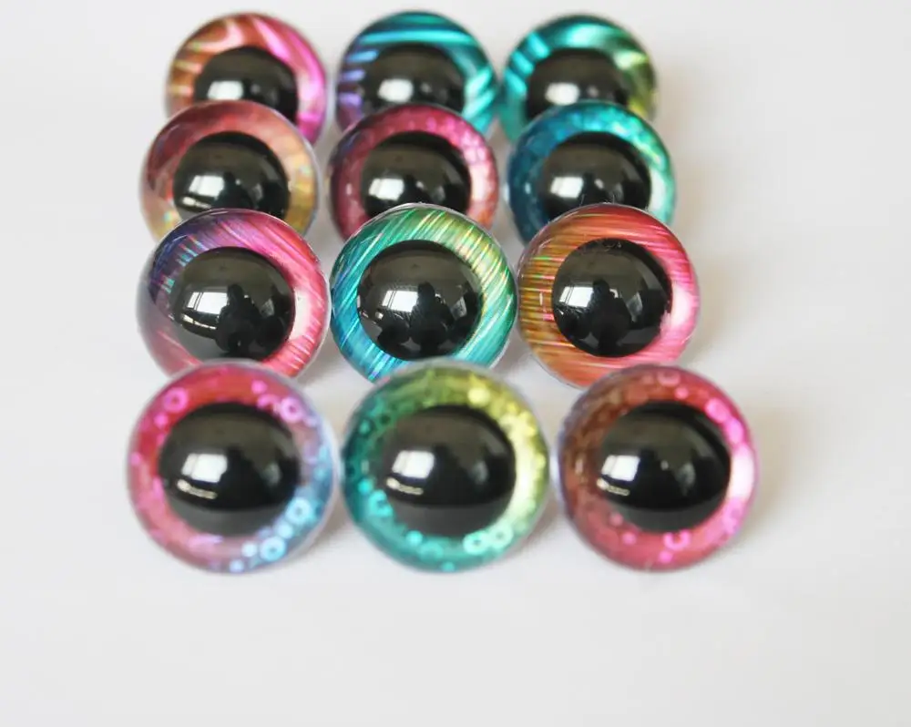 Ojos de seguridad de animales de juguete redondos transparentes, 60 piezas, L12, 13mm, 50mm, nueva tela y arandela dura para mu&ntilde;ecas de peluche diy, opci&oacute;n de estilo-0