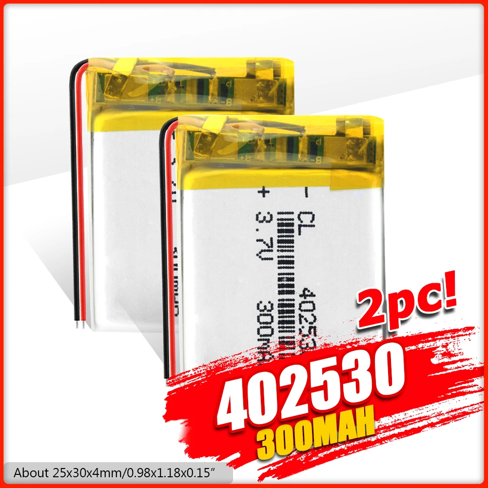 

YCDC 3.7V 402530 300mAh Li-Po Rechargeable Batteries For GPS PDA Camera PSP Toys Remote Lithium Polymer Battery Replacement