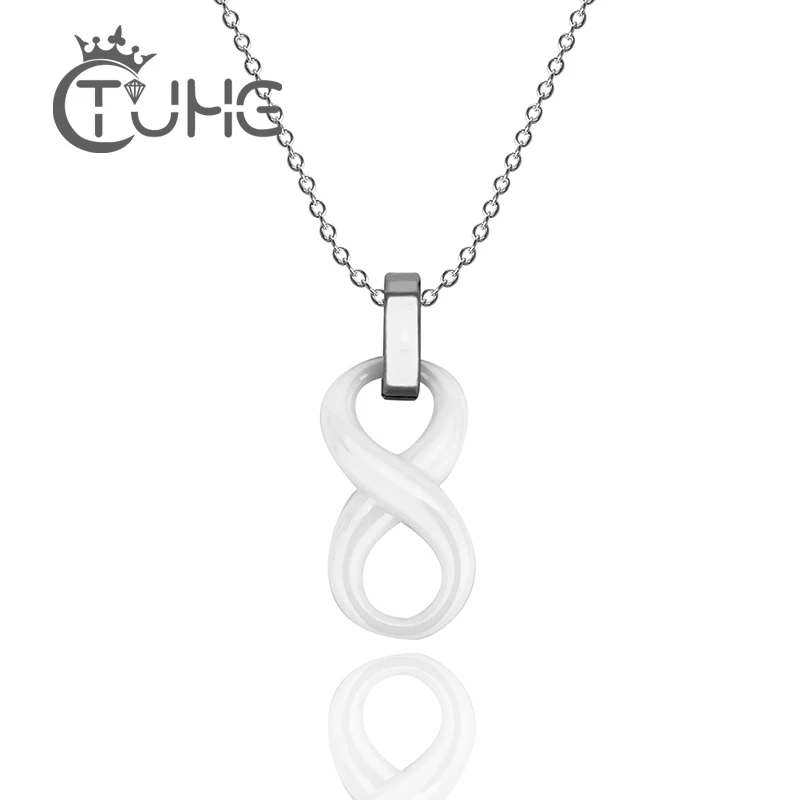 10 шт./лот бесконечность керамические женские ожерелье с подвеской простое