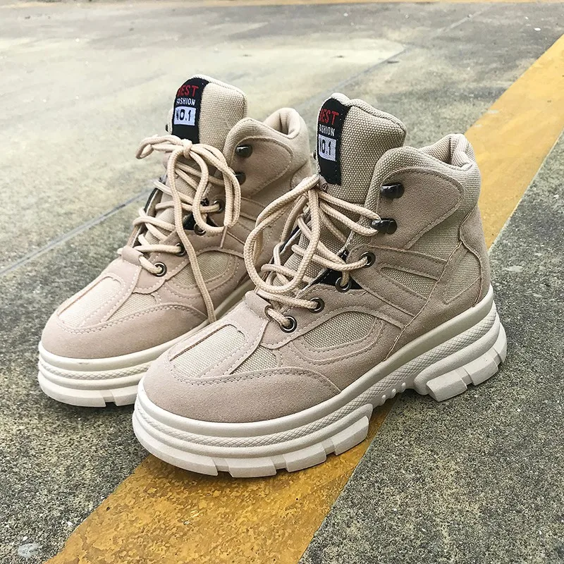 Fujin/ботинки на платформе Прямая поставка Цвет бежевый черный Высокое качество