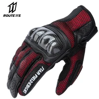 motorcycle gloves summer riding carbon fiber protective motorcycle touch screen motorcycle equipment anti fall mesh breathable