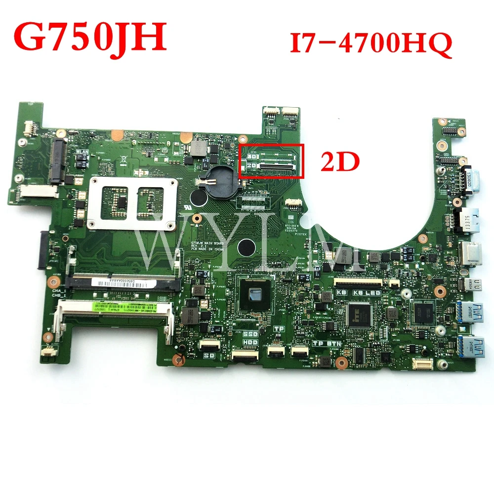 Материнская плата G750JH 2D материнская с процессором для ноутбука ASUS G750J G750JW