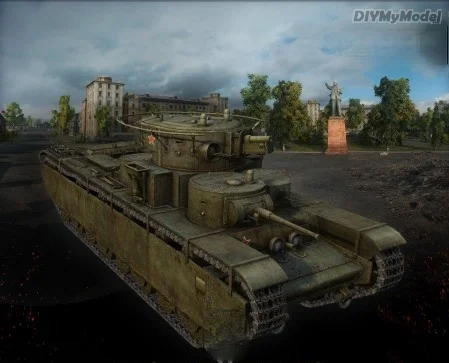 DIYMyModeI-tanque pesado de t-35a sovi&eacute;tico, bricolaje, artesanal, KIT de modelo de papel hecho a mano, rompecabezas de juguete, regalo, accesorios de pel&iacute;cula-2