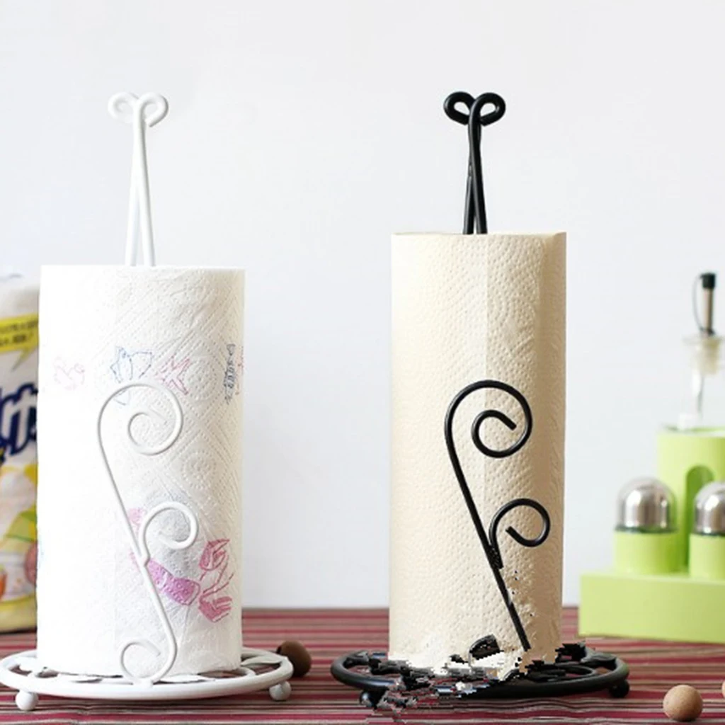 

Heavy Duty Iron Toilet Roll Paper Holder Kitchen Tissue Roll Paper Stand Rack