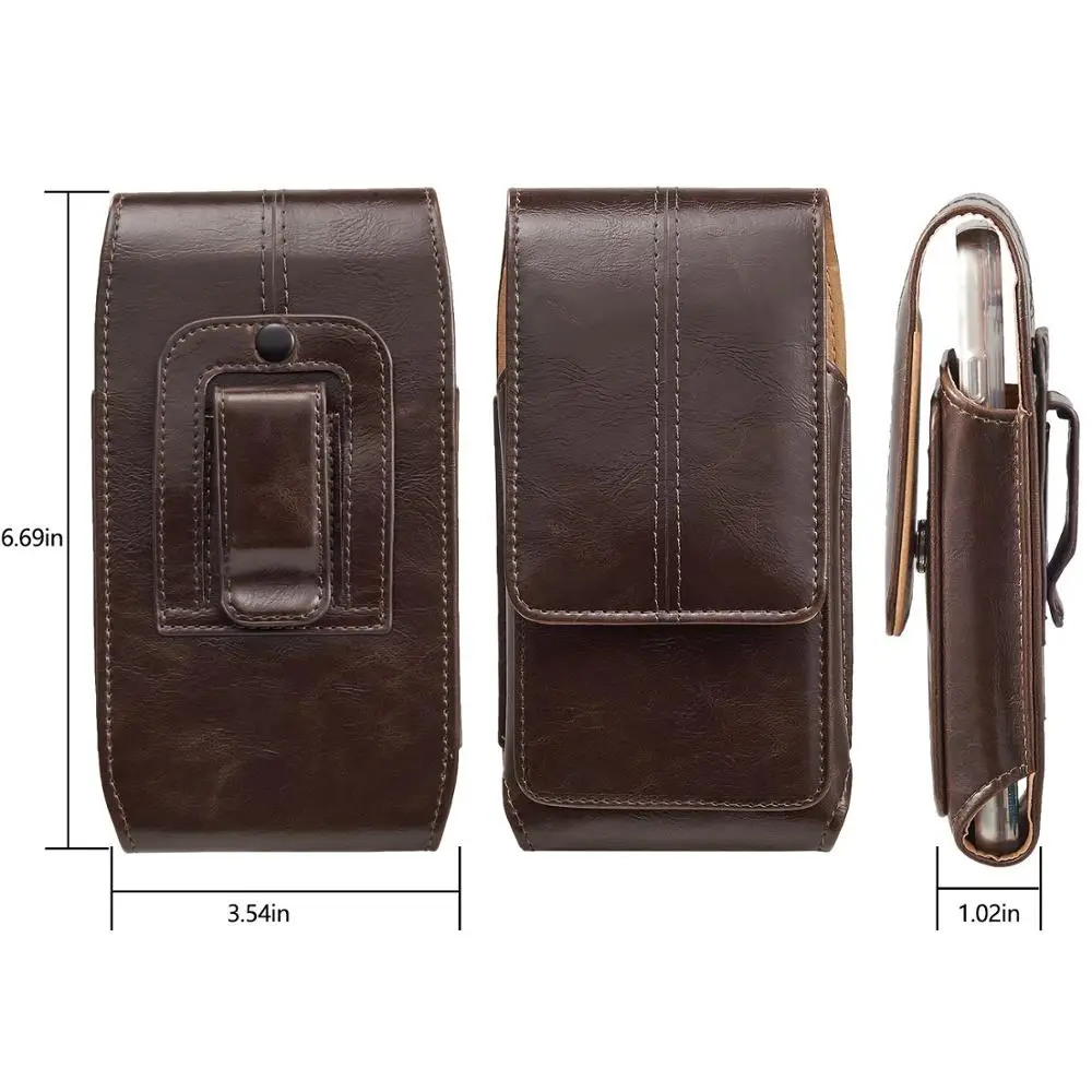 ПУ кожа плюс большой зажим для ремня чехол карт кобура универсального сотового