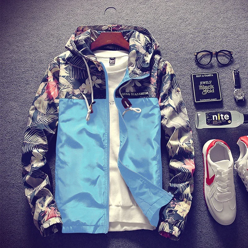 M 4XL Мужская Корейская версия осенней куртки с капюшоном тонкая длинными рукавами