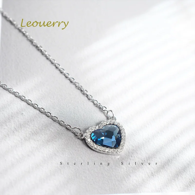 Leouerry 925 стерлингового серебра любящее сердце ожерелье Титаник океана