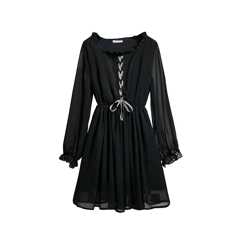 

Elegant Pastel Trendy Ukraine Retro Sexy Harajuku Mini Plus Size Dress Women Spring Fall New Style Black Korean Dress Vestidos