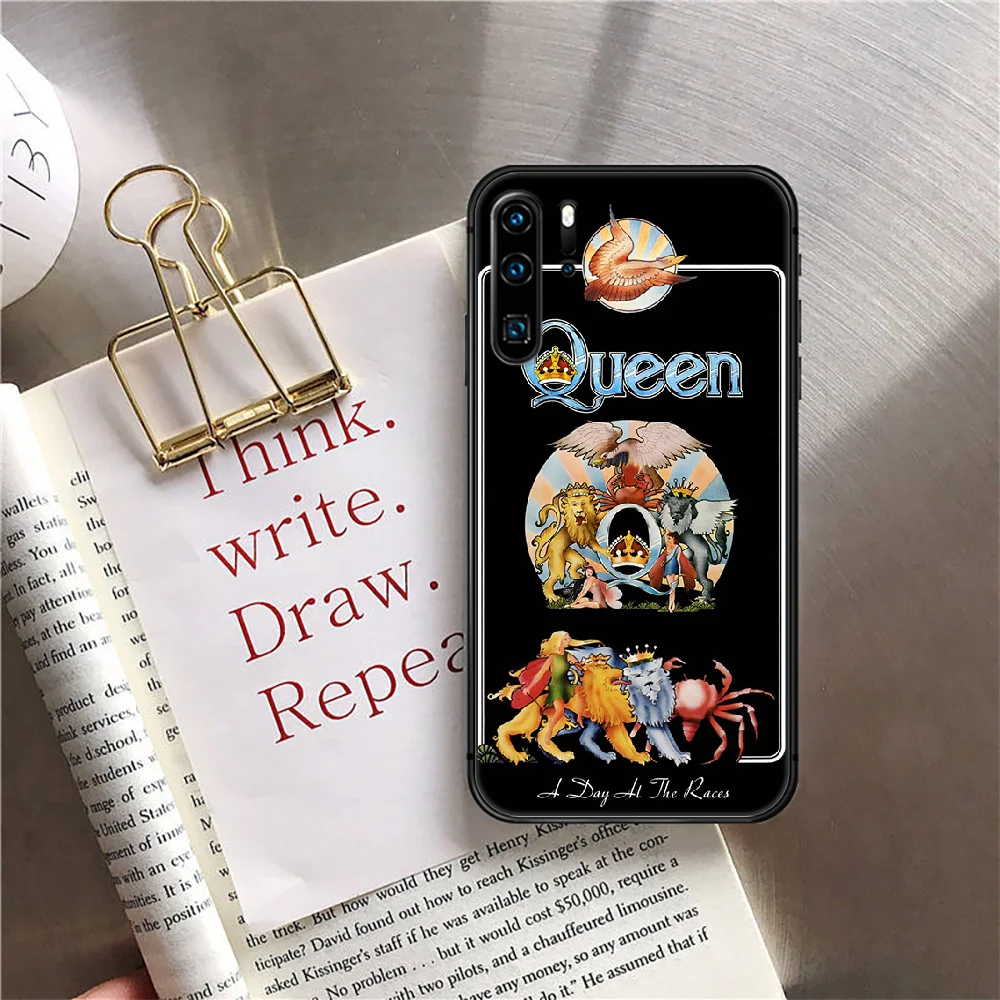 

Rock Queen Band Phone Case Cover For Huawei Mate P 10 20 30 40 Lite Pro Smart Z 2019 Black Hoesjes Coque Cell Painting