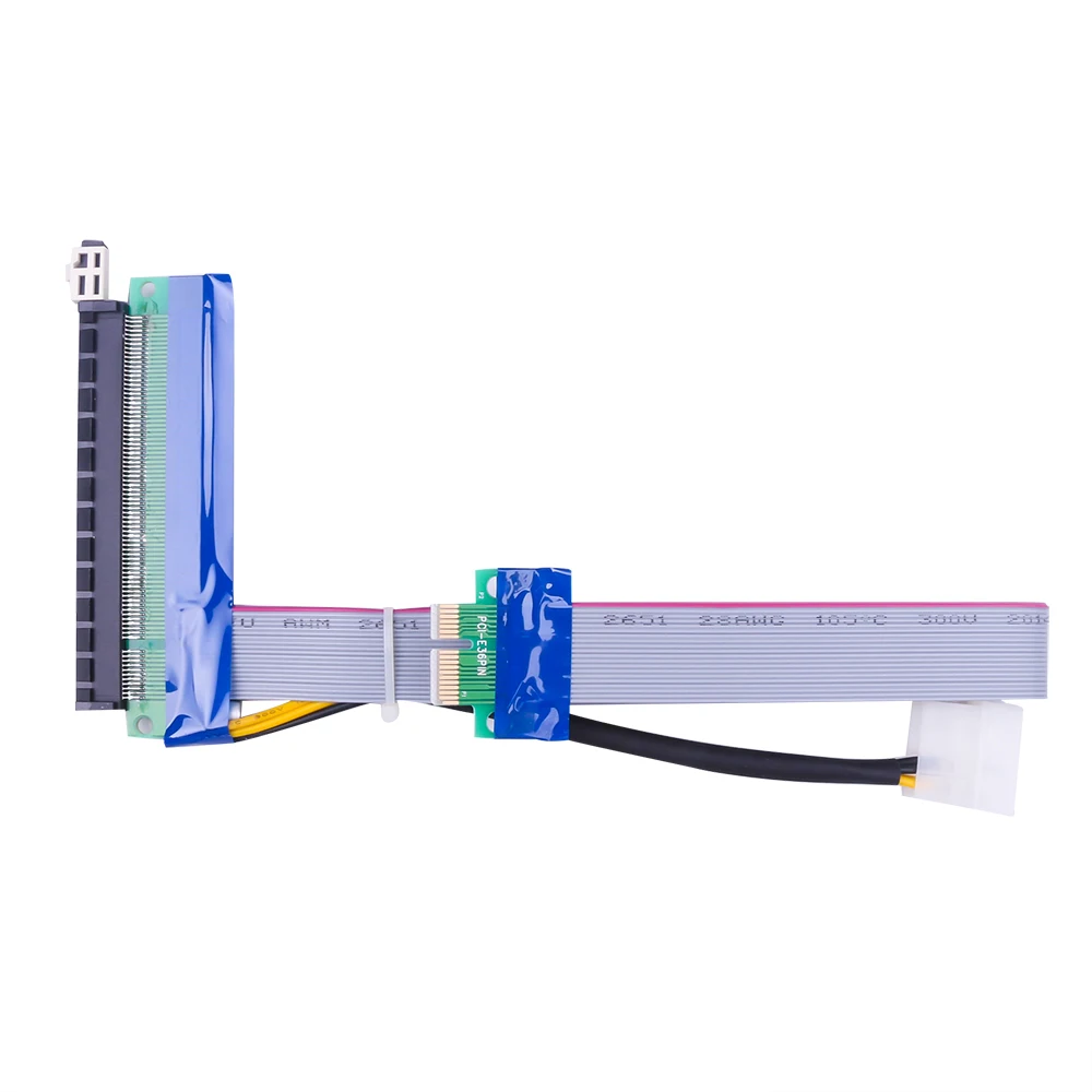 Kebidumei 30 см PCI-E 1X до 16X гибкий удлинитель расширитель Riser с кабелем питания для